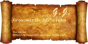 Groszwirth Jácinta névjegykártya